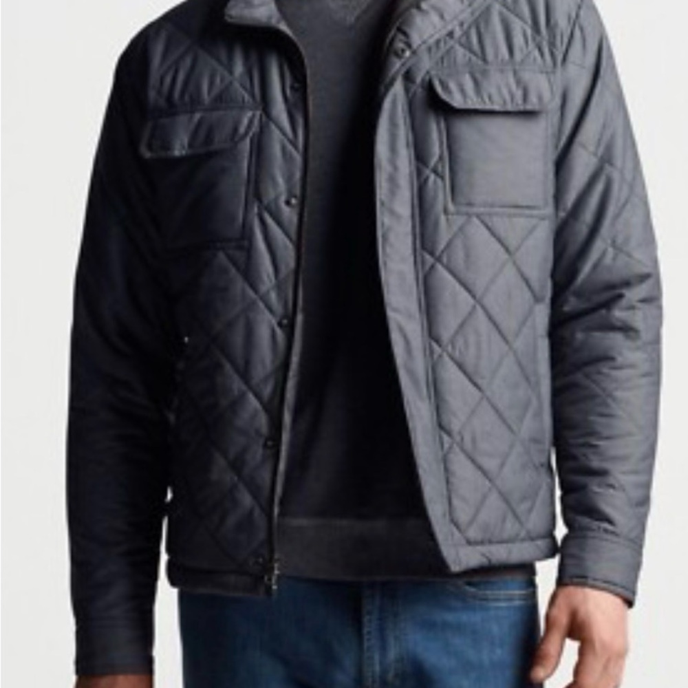 Peter Millar Men's Charcoal Quilted Puffer Jacket